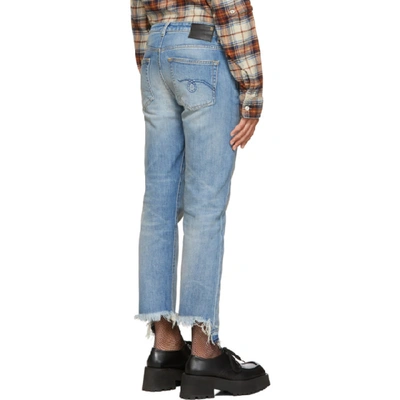 Shop R13 Blue Boy Straight Jeans In Emil Uneven