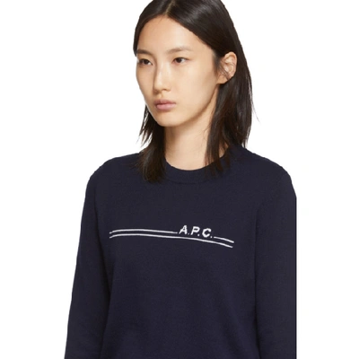 Shop Apc A.p.c. Navy Eponyme Sweater In Iak Dk Navy