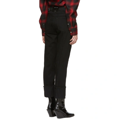 Shop Alexander Wang Black Stovepipe Pintuck Jeans In 001 Black