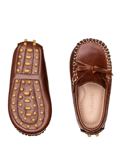 Elephantito Boys' Leather Driver Loafers, Baby In Apache