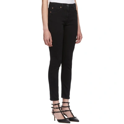 Shop Valentino Black Vltn Stretch Jeans In 0no Black