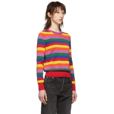 Shop Moncler Multicolor Stripe Knit Sweater In 490 Multi