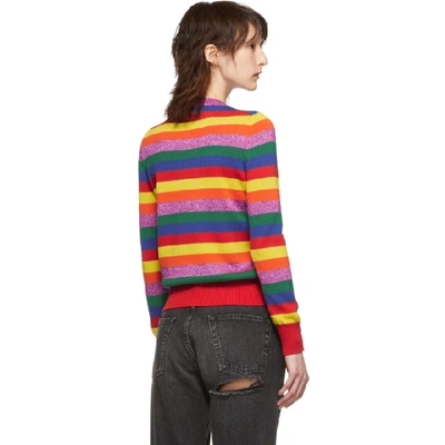 Shop Moncler Multicolor Stripe Knit Sweater In 490 Multi