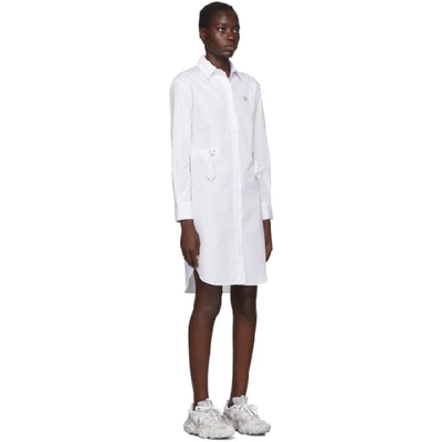 Shop Kenzo White Tiger Shirt Dress In 01 White