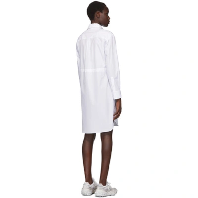 Shop Kenzo White Tiger Shirt Dress In 01 White