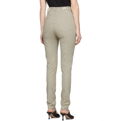 Shop Helmut Lang Beige Femme Hi Riders Jeans In Cobblestone