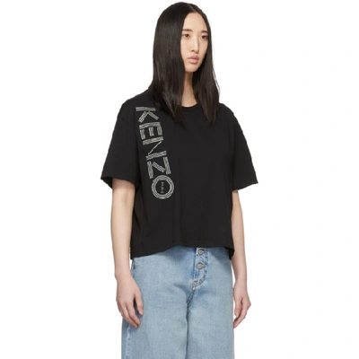 Shop Kenzo Black Logo Boxy T-shirt In 9a Black