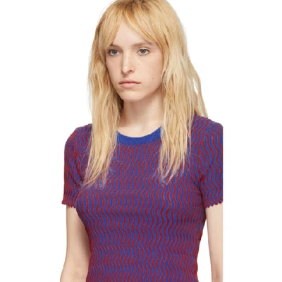 Shop Opening Ceremony Blue Squiggle Crewneck Sweater In 4311 Cobalt