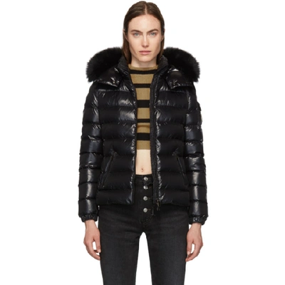 Shop Moncler Black Down Baddyfur Jacket In 999 Black