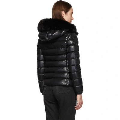 Shop Moncler Black Down Baddyfur Jacket In 999 Black