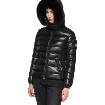 Shop Moncler Black Down Baddyfur Jacket In 999 Black