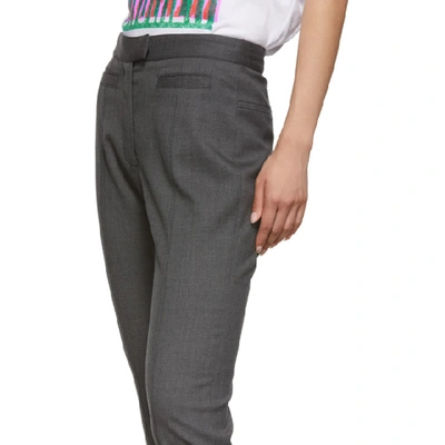 Shop Proenza Schouler Grey Skinny Zip Trousers In 01002 Charc