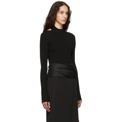 Shop Helmut Lang Black Open Back Sweater