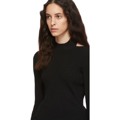 Shop Helmut Lang Black Open Back Sweater