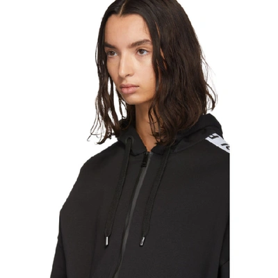 Shop Fendi Black Logo Zip-up Hoodie In F0gme Black