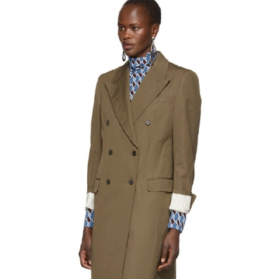 Shop Prada Brown Belted Trench Coat