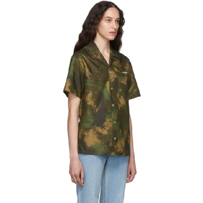 Shop Off-white Khaki Paintbrush Camo Holiday Shirt