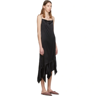 Shop Marques' Almeida Marques Almeida Black Silk Peplum Dress