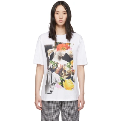 Shop Alexander Mcqueen White Collage T-shirt In 0900 White