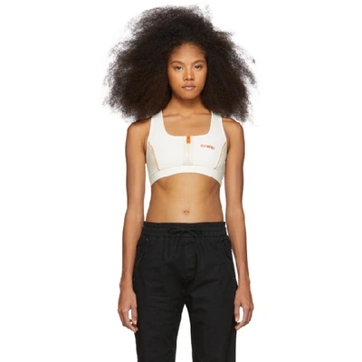 Shop Heron Preston Off-white 'style' Active Bra In White/orang