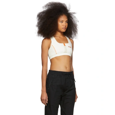 Shop Heron Preston Off-white 'style' Active Bra In White/orang