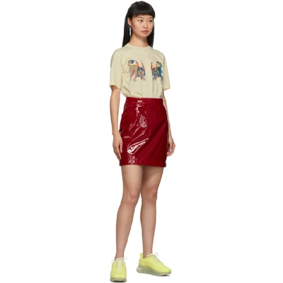 Shop Kirin Red Latex Miniskirt