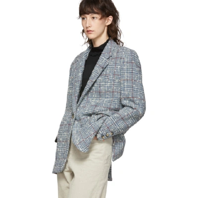 Shop Isabel Marant Étoile Grey & Blue Wool Korix Blazer In Gybu Grey/b