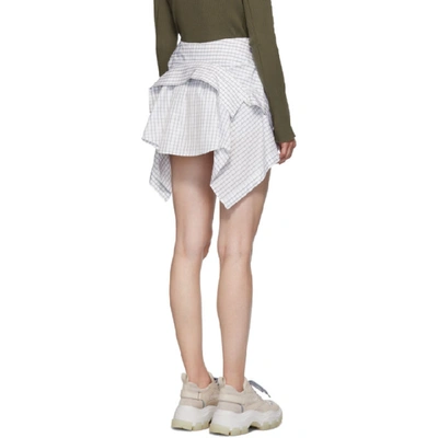 Shop Alexander Wang White Plaid Tie Front Skort In 993 Whtplai