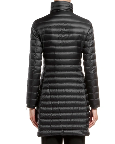 Shop Moncler Sable Channel-quilt Puffer Coat In Black