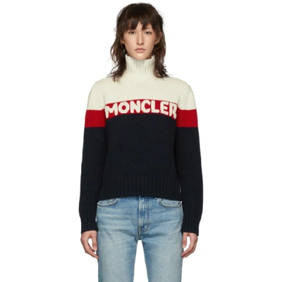 Shop Moncler Tricolor Logo Sweater