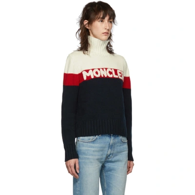 Shop Moncler Tricolor Logo Sweater