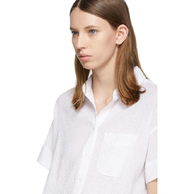 Shop Rag & Bone White Lenny Tie Short Sleeve Shirt