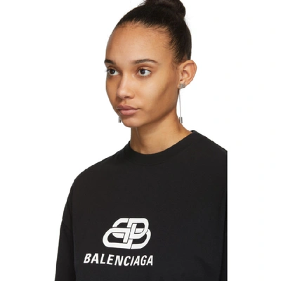Shop Balenciaga Black Oversized Bb  T-shirt