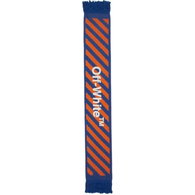 Shop Off-white Blue And Orange Arrows Scarf In Blue/orange