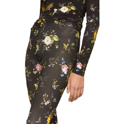 Shop R13 Black Floral Leggings In Sparse Flor