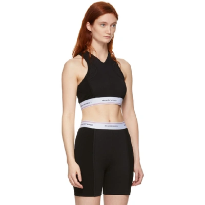 Shop Alexander Wang T Alexanderwang.t Black Wash And Go Logo Bra In 001 Black