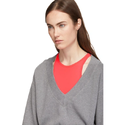 Shop Alexander Wang T Alexanderwang.t Grey And Pink Bi-layer Sweater In 987 Grey/pk