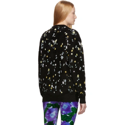 Shop Givenchy Black Flowers Motif Sweatshirt In 960 Black