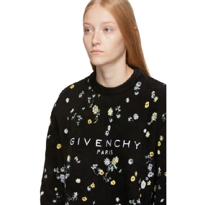 Shop Givenchy Black Flowers Motif Sweatshirt In 960 Black