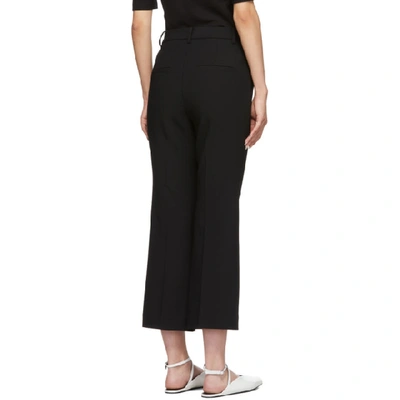 Shop Tibi Black Anson Cropped Bootcut Trousers In Black Black