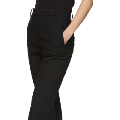 Shop Tibi Black Anson Cropped Bootcut Trousers In Black Black