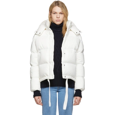 Shop Moncler White Down Onia Jacket In 034 White