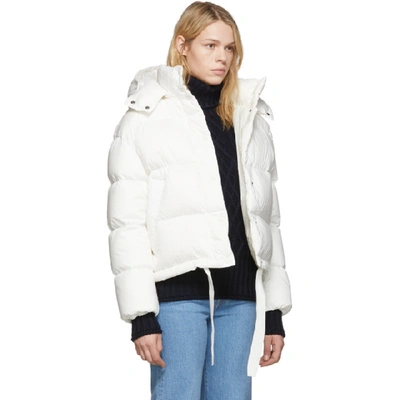 Shop Moncler White Down Onia Jacket In 034 White