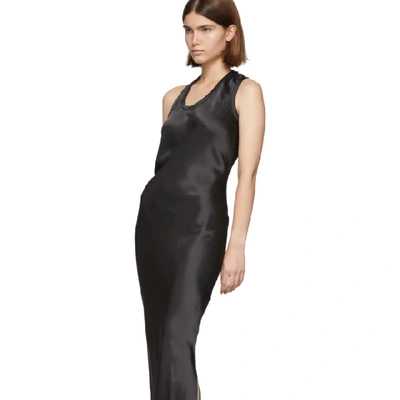 Shop Helmut Lang Grey Double Satin Halter Dress In Graphite