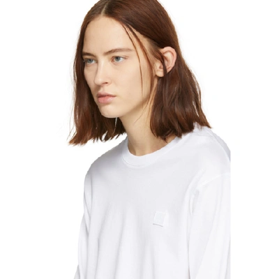 Shop Acne Studios White Elwood Face Long Sleeve T-shirt