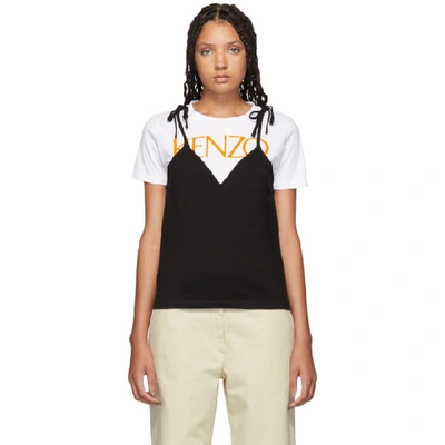 Shop Kenzo Black Mini Camisole T-shirt In 99-black