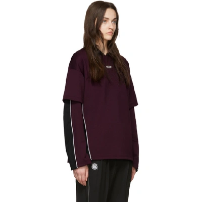 Shop Ader Error Ssense Exclusive Purple And Black Ascc Football Long Sleeve T-shirt In Purple/blac