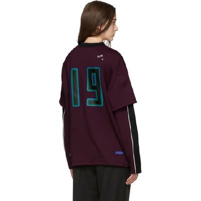 Shop Ader Error Ssense Exclusive Purple And Black Ascc Football Long Sleeve T-shirt In Purple/blac