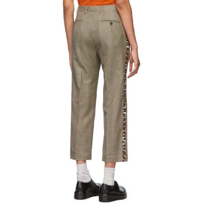 Shop R13 Brown Tuxedo Trousers In Brown/leopa