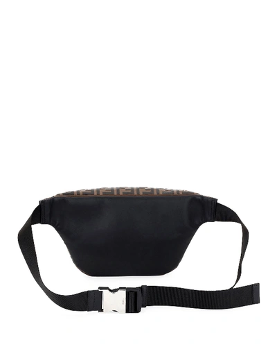 Shop Fendi Men's Embossed Leather Belt Bag/fanny Pack In Brown